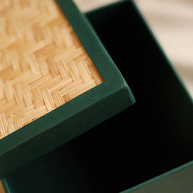 Greenkraft Handcrafted Cardboard Square Box with Bamboo Lid (7 x 7 in) 58
