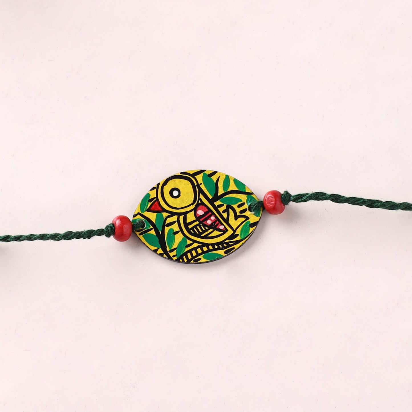 Mandala Art Handpainted Wooden Rakhi 45