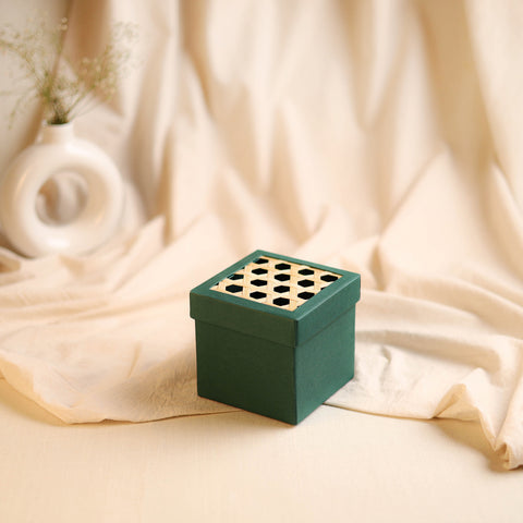 Greenkraft Handcrafted Cardboard Square Box with Bamboo Lid (4 x 4 in) 59