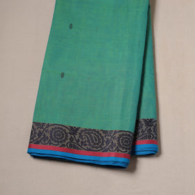 Green - Kanchipuram Buti Cotton Fabric with Thread Border 08