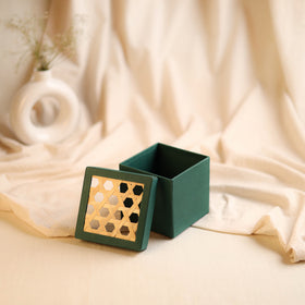 Greenkraft Handcrafted Cardboard Square Box with Bamboo Lid (4 x 4 in) 59