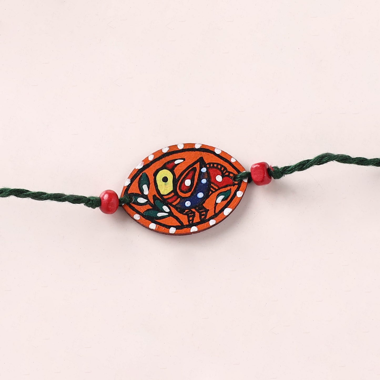 Mandala Art Handpainted Wooden Rakhi 46