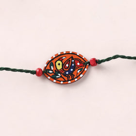 Mandala Art Handpainted Wooden Rakhi 46