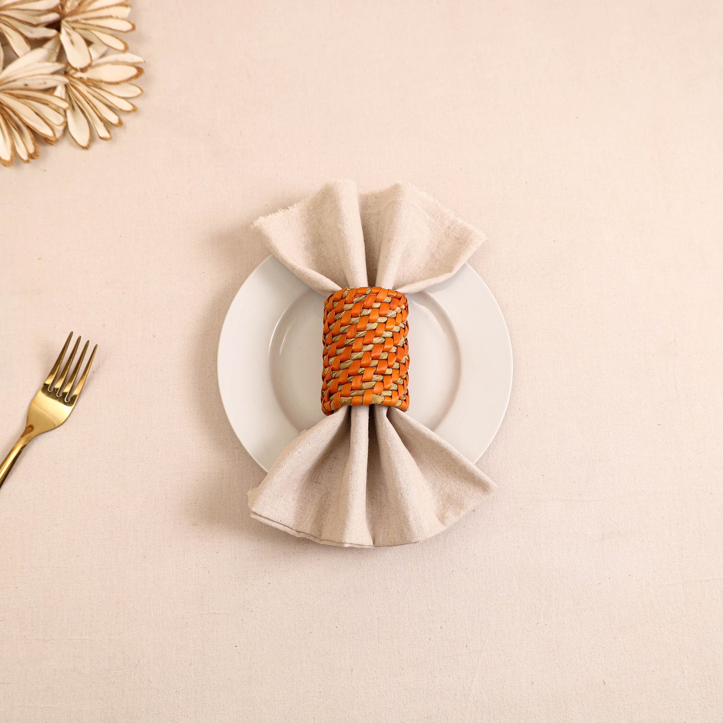 Greenkraft Handcrafted Palm Leaf Napkin Ring 07