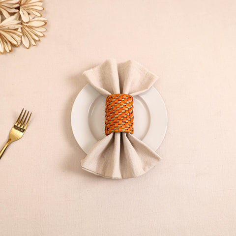 Orange - Greenkraft Handcrafted Palm Leaf Napkin Ring 07