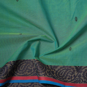 Green - Kanchipuram Buti Cotton Fabric with Thread Border 08