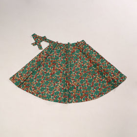 Green - kalamkari cotton wrap around skirt 11 - handcrafted