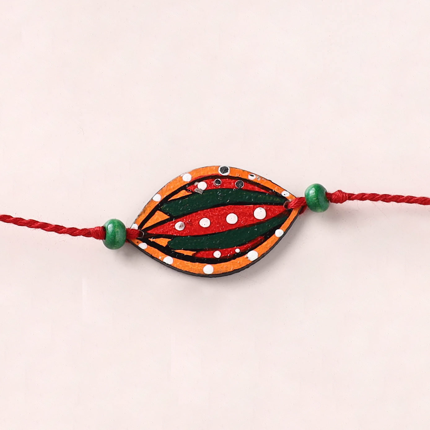 Mandala Art Handpainted Wooden Rakhi 48