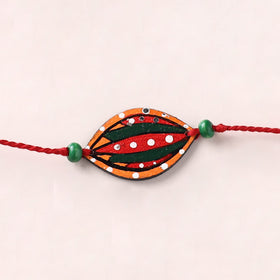 Mandala Art Handpainted Wooden Rakhi 48