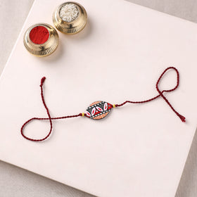 Mandala Art Handpainted Wooden Rakhi 49