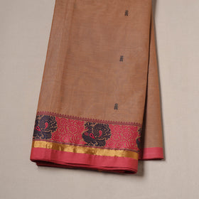 Brown - Kanchipuram Buti Cotton Fabric with Thread Border 10