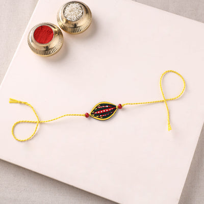 Mandala Art Handpainted Wooden Rakhi 51