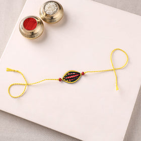 Mandala Art Handpainted Wooden Rakhi 51
