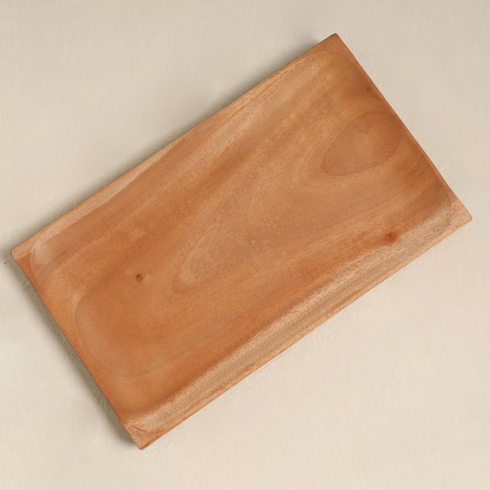 Hand Carved Natural Neem Wooden Tray 58