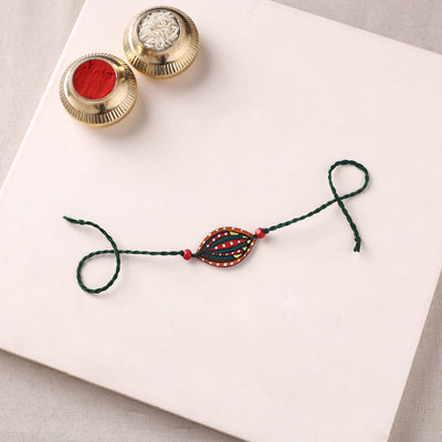 Mandala Art Handpainted Wooden Rakhi 52