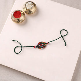 Mandala Art Handpainted Wooden Rakhi 52