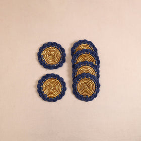 Handcrafted Crochet Work Eco-Friendly Wheat Grass Coasters (Set of 6) 05