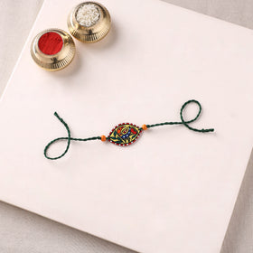 Mandala Art Handpainted Wooden Rakhi 53