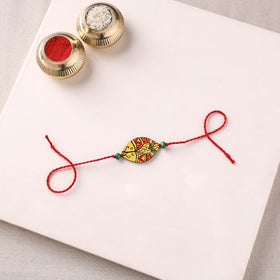 Mandala Art Handpainted Wooden Rakhi 54