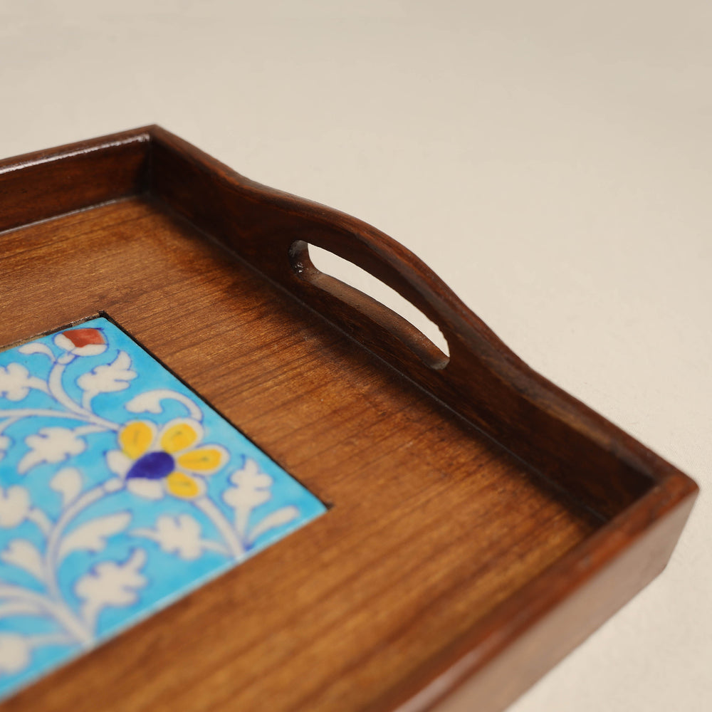 Handcrafted Blue Pottery Serving Tray 59