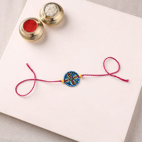 Mandala Art Handpainted Wooden Rakhi 55