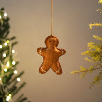 Gingerbread Man - Handcrafted Raffia Christmas Ornament 26