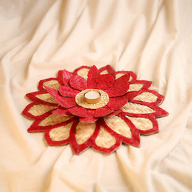 Greenkraft Handcrafted Bamboo Rangoli with Lotus Tealight Candle Holder 16