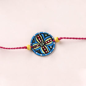 Mandala Art Handpainted Wooden Rakhi 55