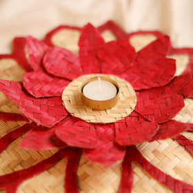 Greenkraft Handcrafted Bamboo Rangoli with Lotus Tealight Candle Holder 16