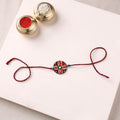Mandala Art Handpainted Wooden Rakhi 57