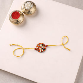 Mandala Art Handpainted Wooden Rakhi 58