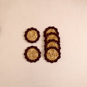 Handcrafted Crochet Work Eco-Friendly Wheat Grass Coasters (Set of 6) 02