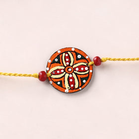 Mandala Art Handpainted Wooden Rakhi 58