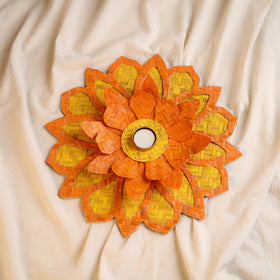 Greenkraft Handcrafted Bamboo Rangoli with Lotus Tealight Candle Holder 08