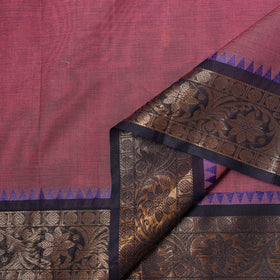 Pink - Kanchipuram Buti Cotton Fabric with Zari Border 14
