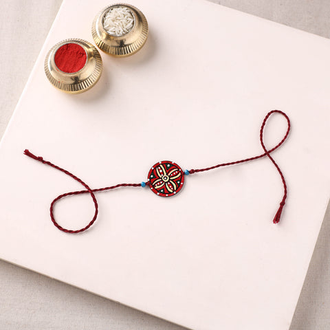 Mandala Art Handpainted Wooden Rakhi 59