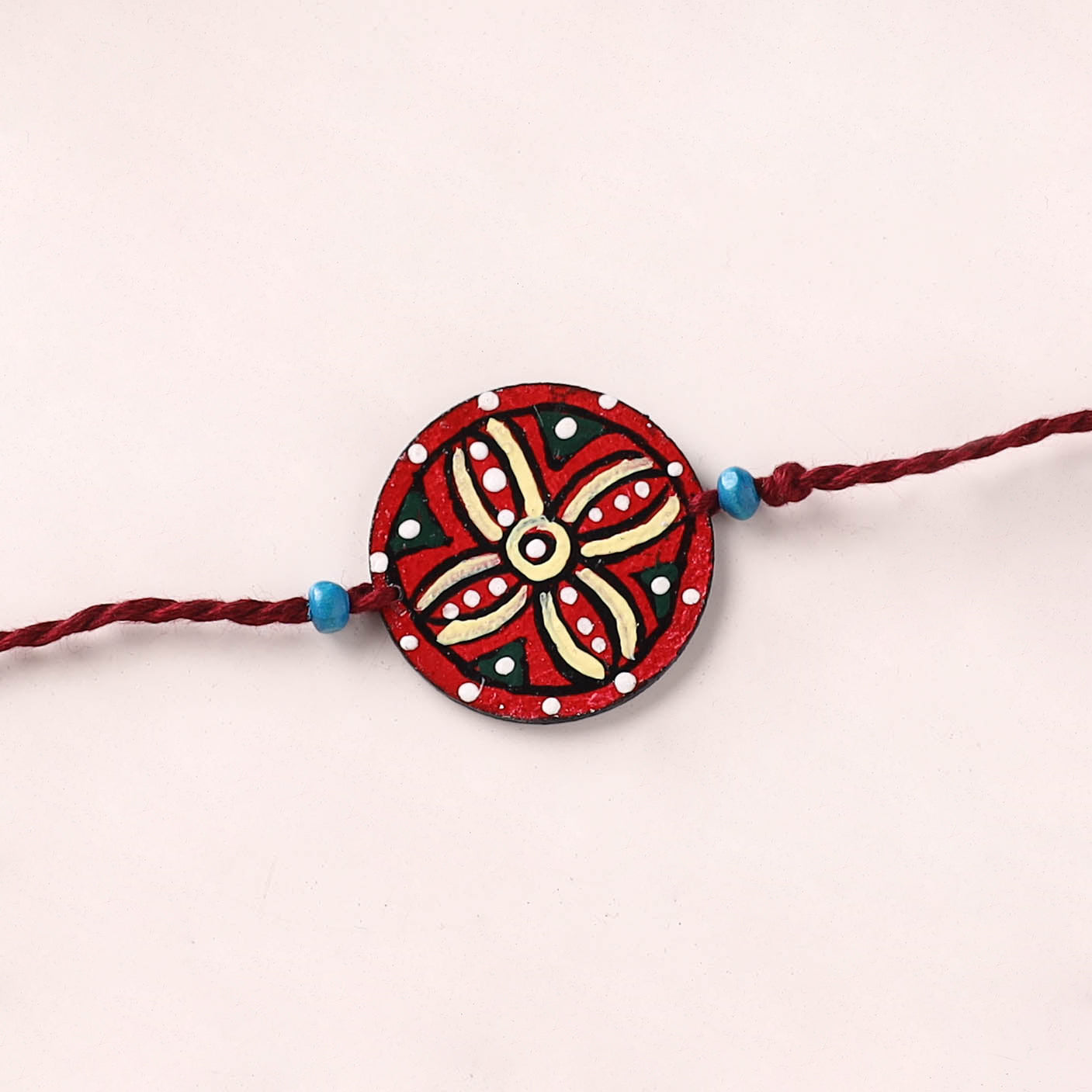 Mandala Art Handpainted Wooden Rakhi 59