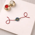 Mandala Art Handpainted Wooden Rakhi 60