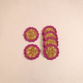 Handcrafted Crochet Work Eco-Friendly Wheat Grass Coasters (Set of 6) 03