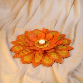 Greenkraft Handcrafted Bamboo Rangoli with Lotus Tealight Candle Holder 08