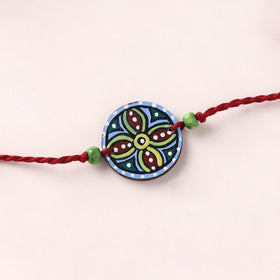 Mandala Art Handpainted Wooden Rakhi 60