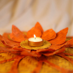 Greenkraft Handcrafted Bamboo Rangoli with Lotus Tealight Candle Holder 08
