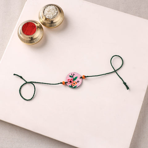 Mandala Art Handpainted Wooden Rakhi 64