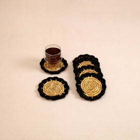 Handcrafted Crochet Work Eco-Friendly Wheat Grass Coasters (Set of 6) 04