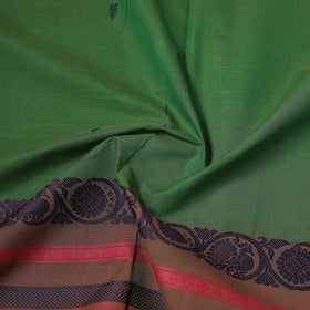 Green - Kanchipuram Buti Cotton Fabric with Thread Border 17