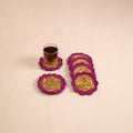 Handcrafted Crochet Work Eco-Friendly Wheat Grass Coasters (Set of 6) 06