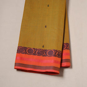 Yellow - Kanchipuram Buti Cotton Fabric with Thread Border 18