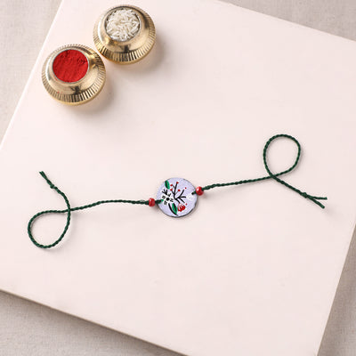 Mandala Art Handpainted Wooden Rakhi 63