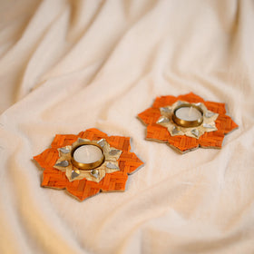 Greenkraft Sitara Handcrafted Bamboo Rangoli Tealight Candle Holder (Set of 2) 30