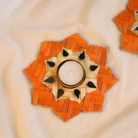 Greenkraft Sitara Handcrafted Bamboo Rangoli Tealight Candle Holder (Set of 2) 30